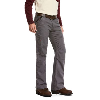 Ariat Work: FR M5 Slim Stretch DuraLight Canvas Stackable Straight Leg Pantalones Hombre - Gris (WKJ